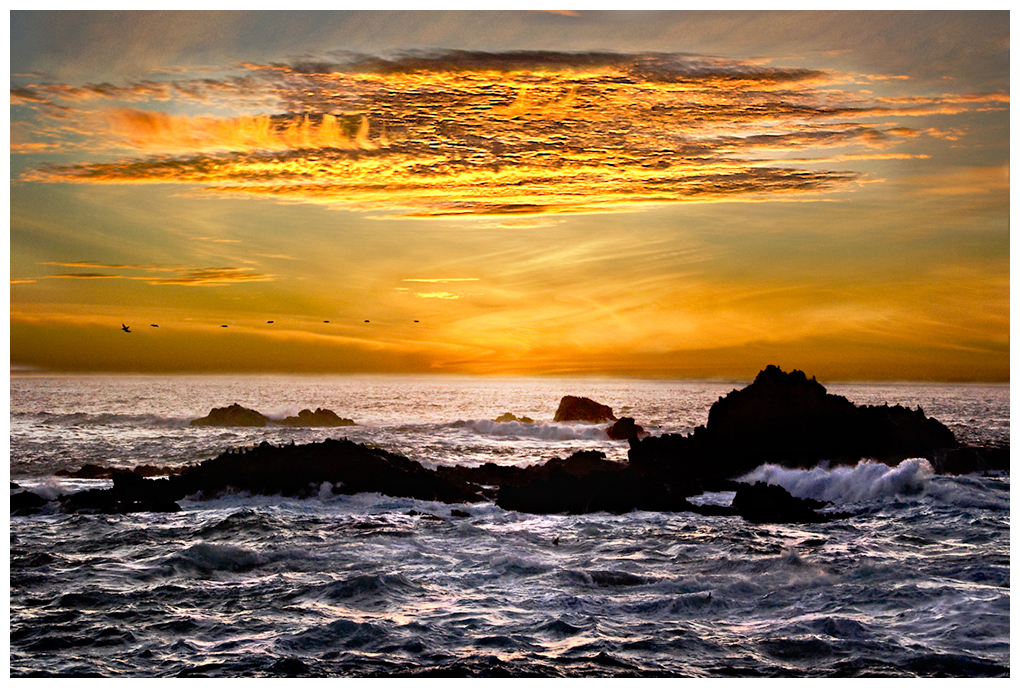 Sunset on the Pacific Ocean at Point Lobos, CA