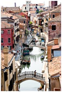 Venice street scene- looking down from a taller building.