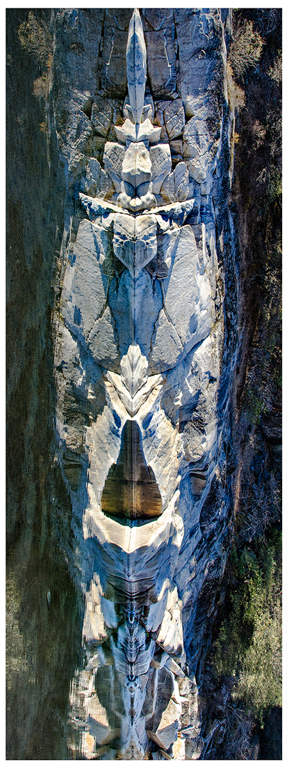 Rocks and Reflections turned sideways to make a totem figure
