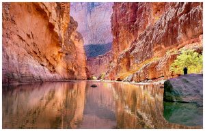 Rio Grande flowing through the canyon separating Mexico and the USA at exas